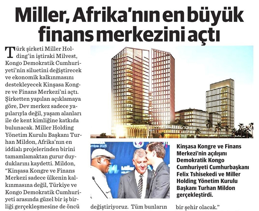 Miller Inaugurates One of Africa's Largest Financial Centers.